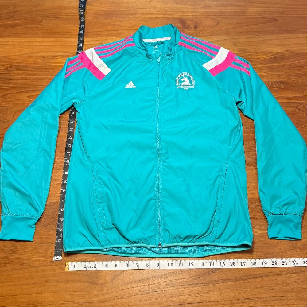 Adidas‎ 2016 Boston Marathon Jacket Women,  Teal and Pink, Medium